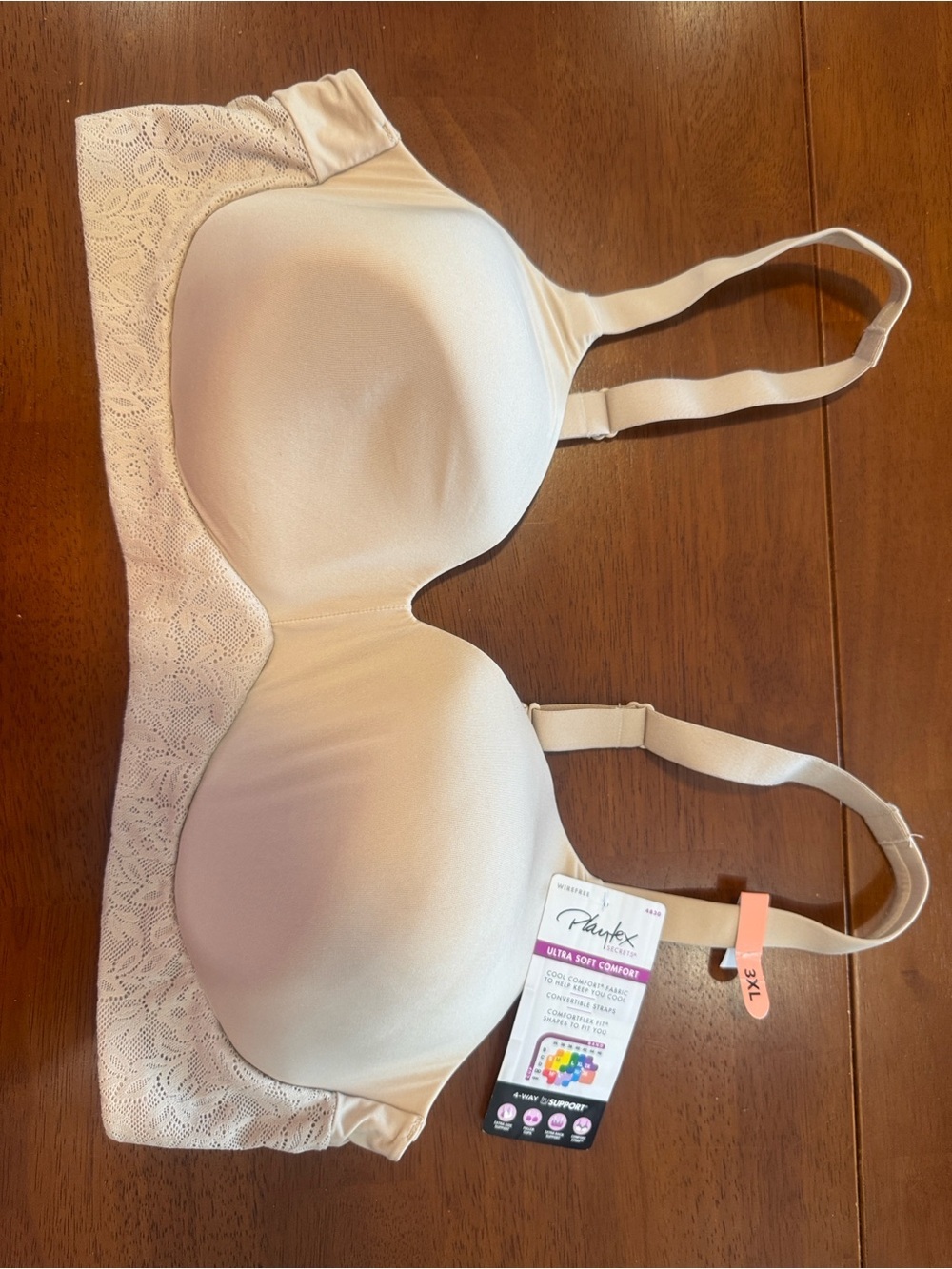 Playtex Secrets Comfort T-Shirt Bra - Nude Size 3XL